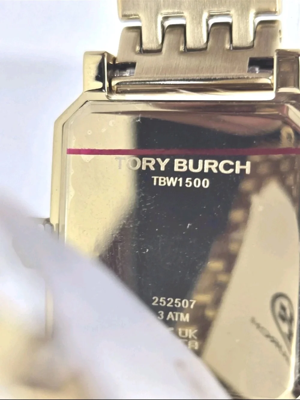 Tory Burch Gold Rectangular Link Bracelet Watch